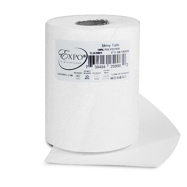 Expo Pack of 6 Shiny 6/" Tulle Spool of 100 Yards